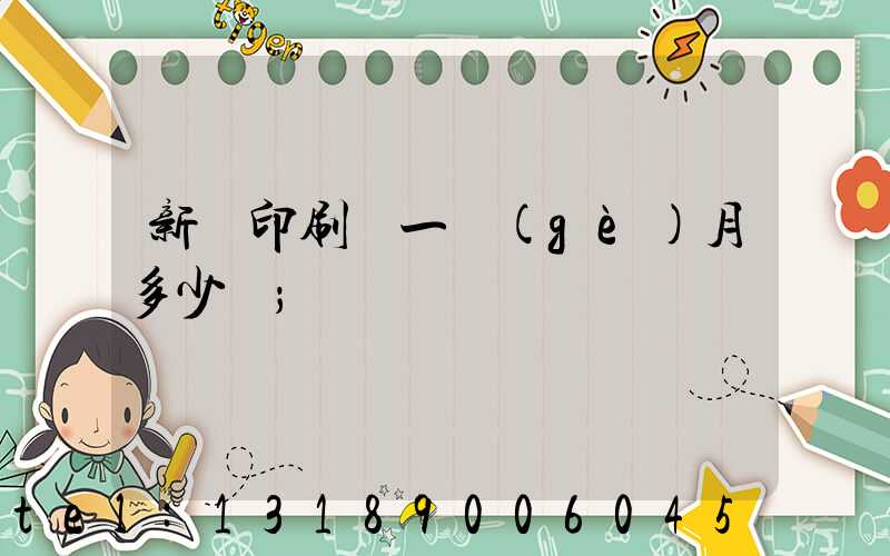 新華印刷廠一個(gè)月多少錢