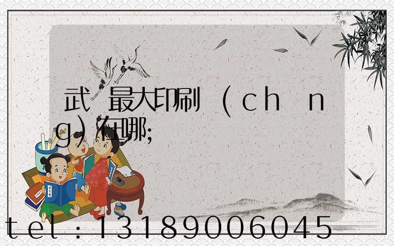 武漢最大印刷廠(chǎng)在哪