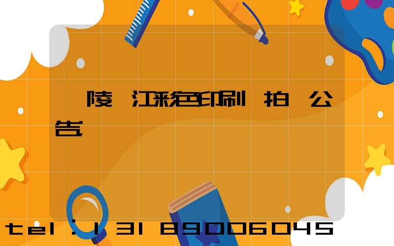 銅陵長江彩色印刷廠拍賣公告