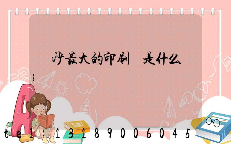 長沙最大的印刷廠是什么廠